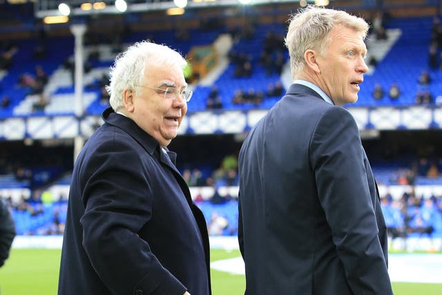 Bill Kenwright, left, and David Moyes became close friends at Everton (Peter Byrne/PA)