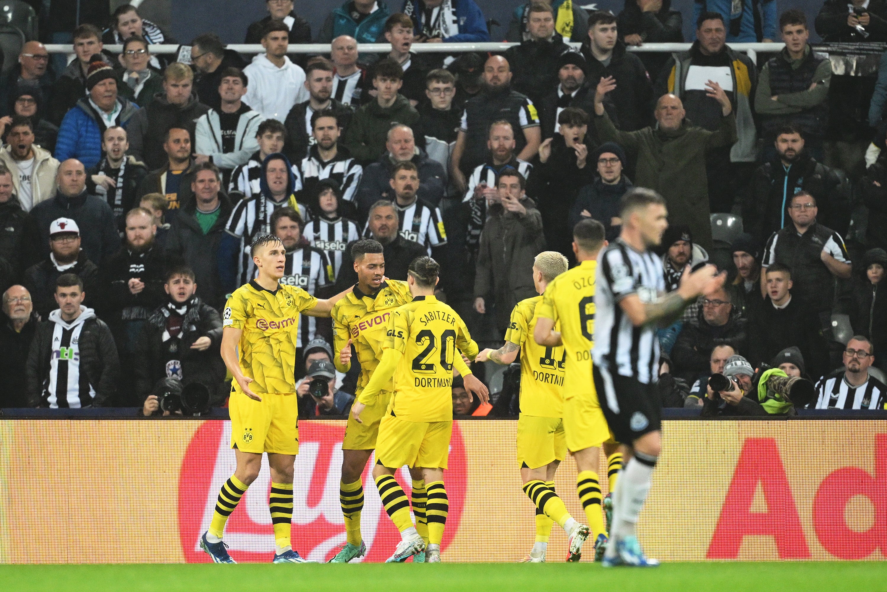 Dortmund celebrate their winning goal