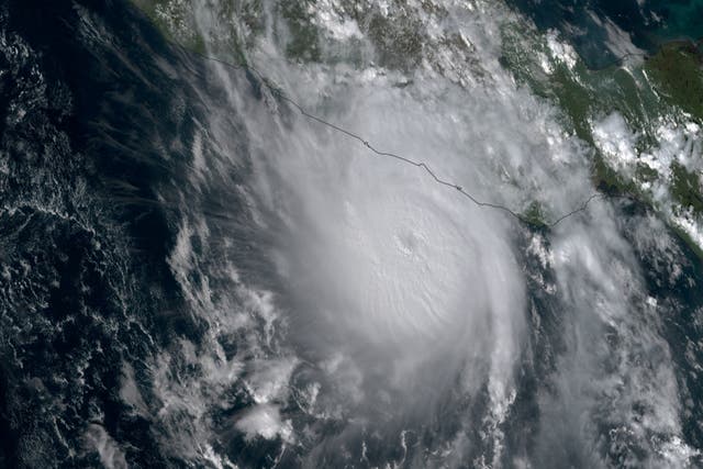 <p>Satellite imagery showing Hurricane Otis off Mexico’s Pacific Coast </p>