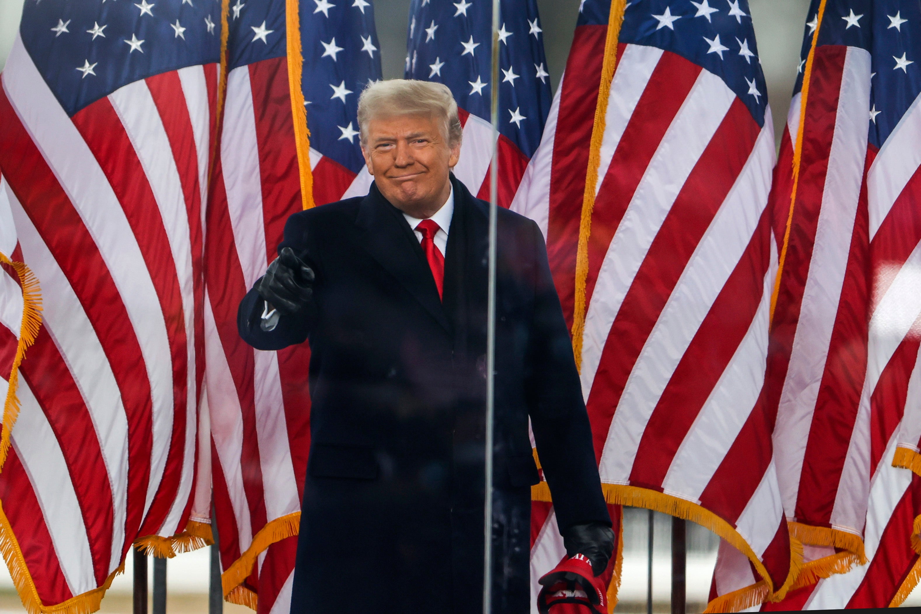 President Donald Trump arrives at the "Stop The Steal" Rally on January 06, 2021 in Washington, DC.