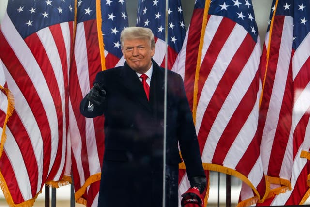 <p>President Donald Trump arrives at the "Stop The Steal" Rally on January 06, 2021 in Washington, DC.</p>