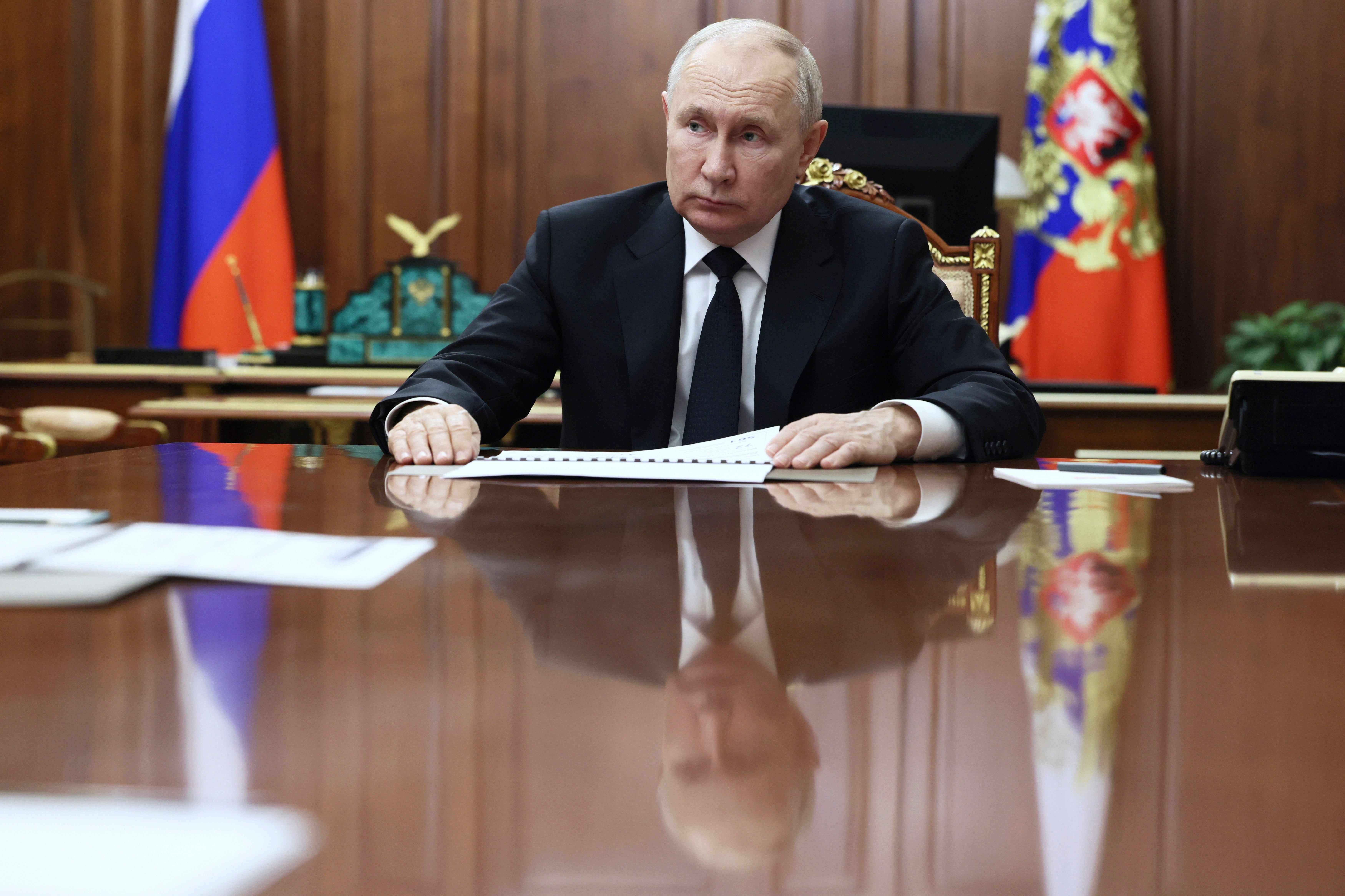 <p>Russian president Vladimir Putin said the conflict could spill over ‘far beyond’ the Middle East </p>