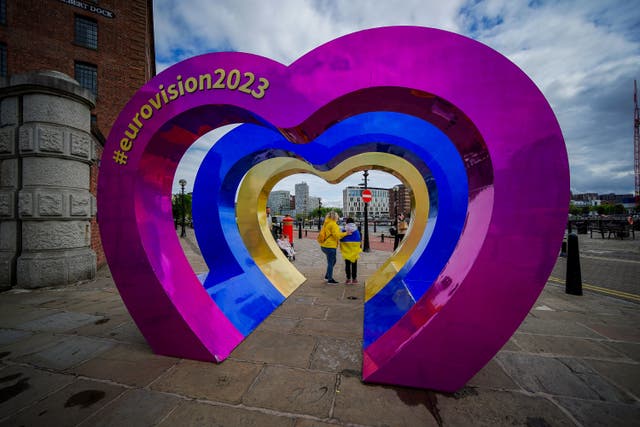 Eurovision fans around Liverpool City Centre ahead of the semi-final of Eurovision Song Contest (Peter Byrne/PA)