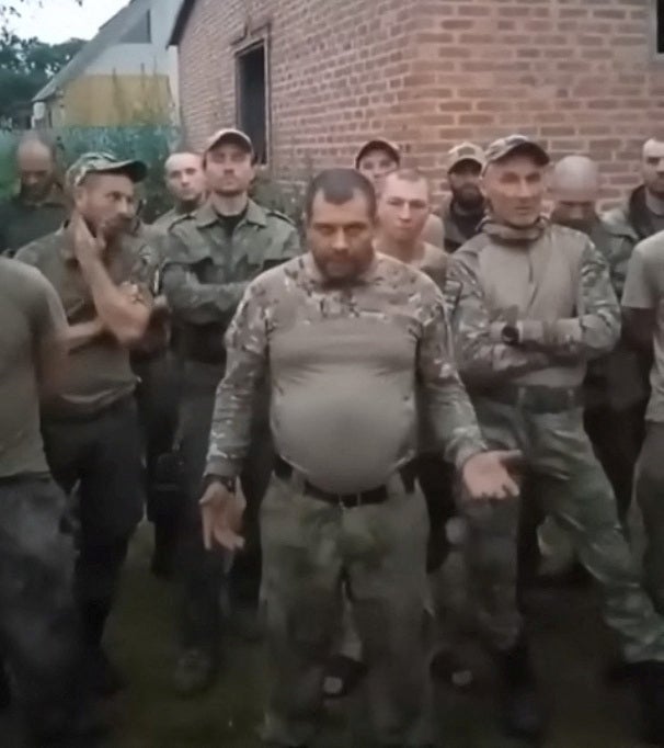 A screenshot from a video shared on June 28 by Russian prisoners' rights campaign group Gulagu.net. It shows fighters from a Storm-Z squad explaining they will no longer fight in Ukraine, in protest at treatment by their commanders