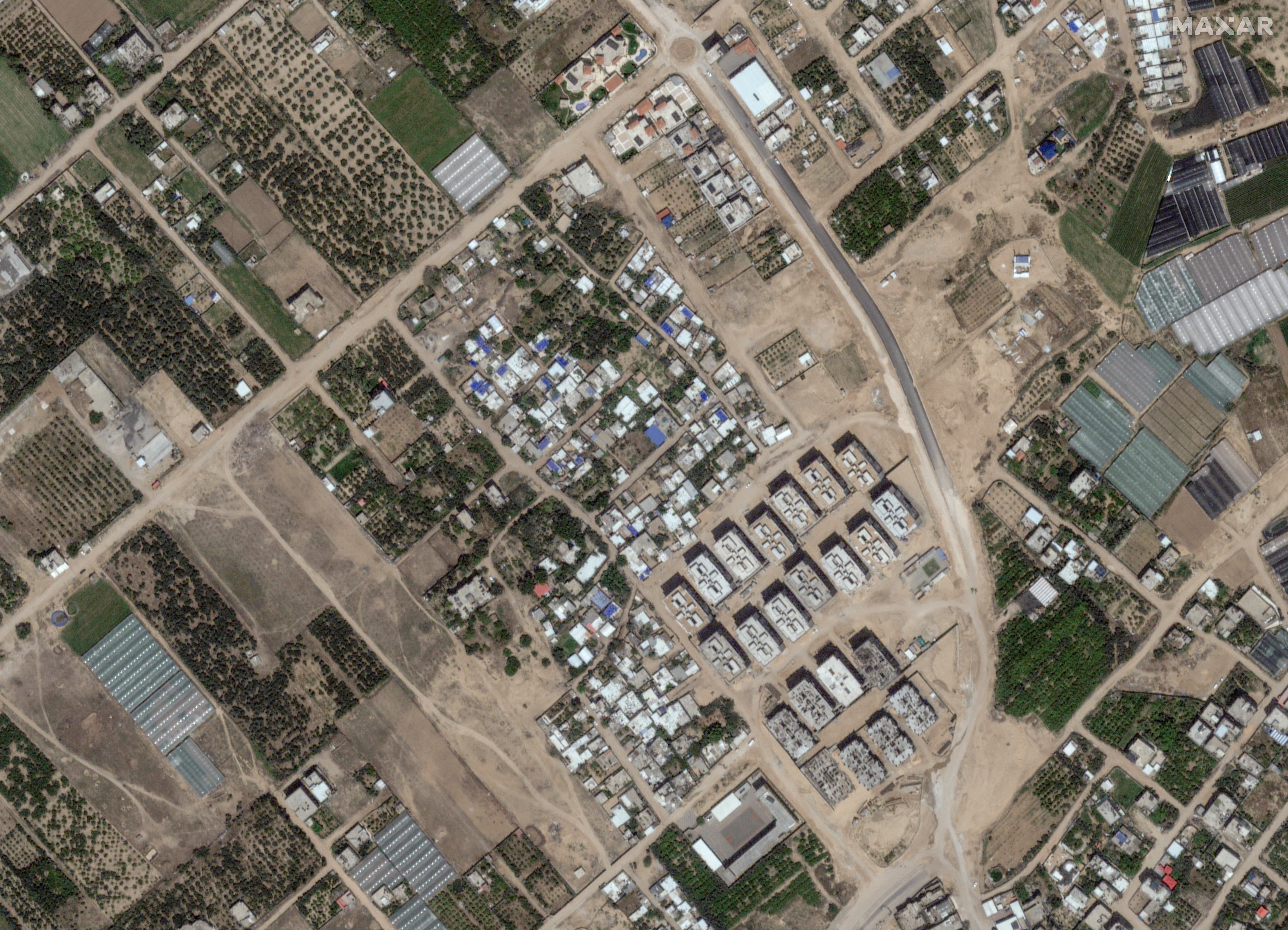 Satellite view shows Atatra in the northern Gaza Strip on 10 May
