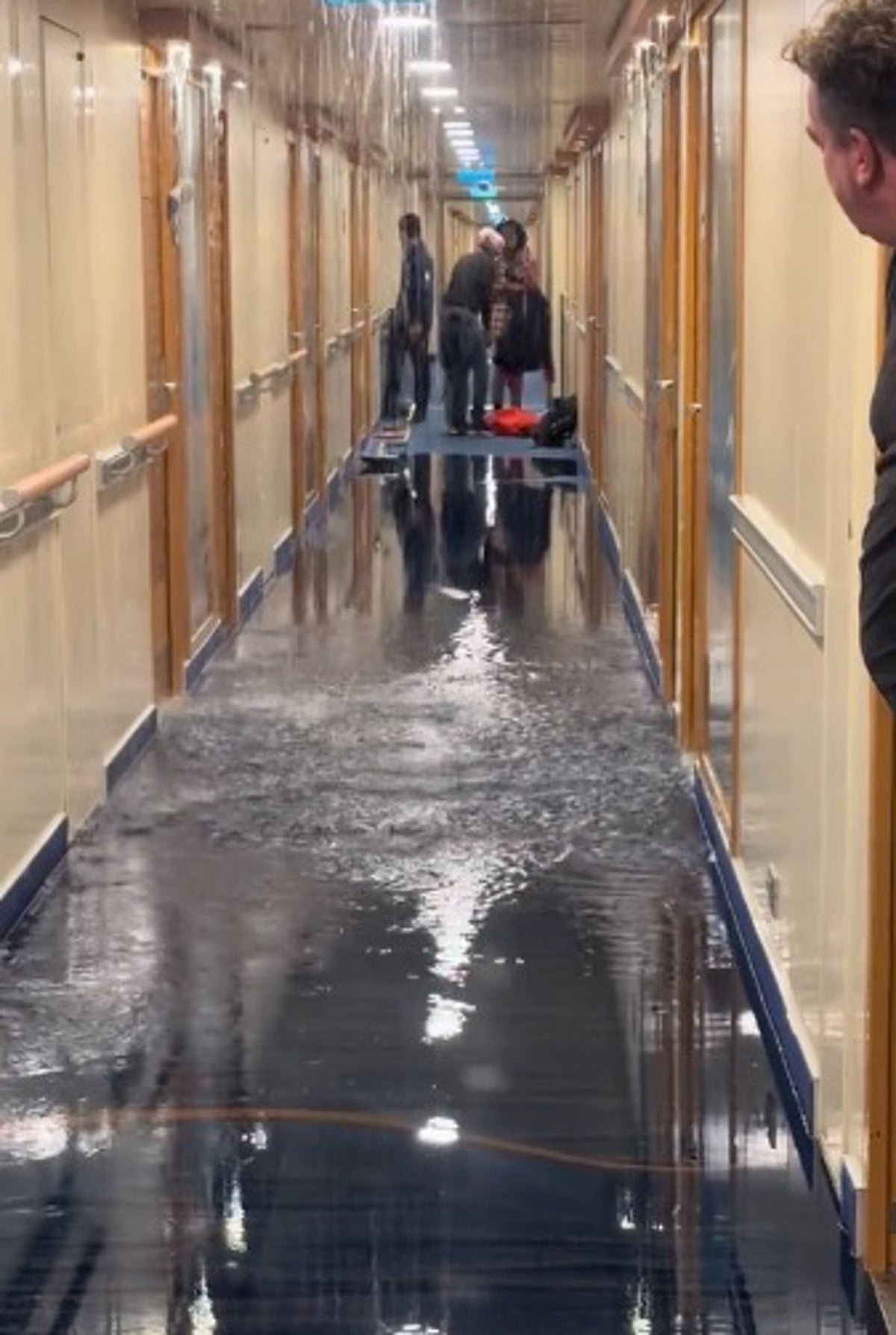 Video shows ‘terrifying’ moment water gushes through cruise ship ceiling