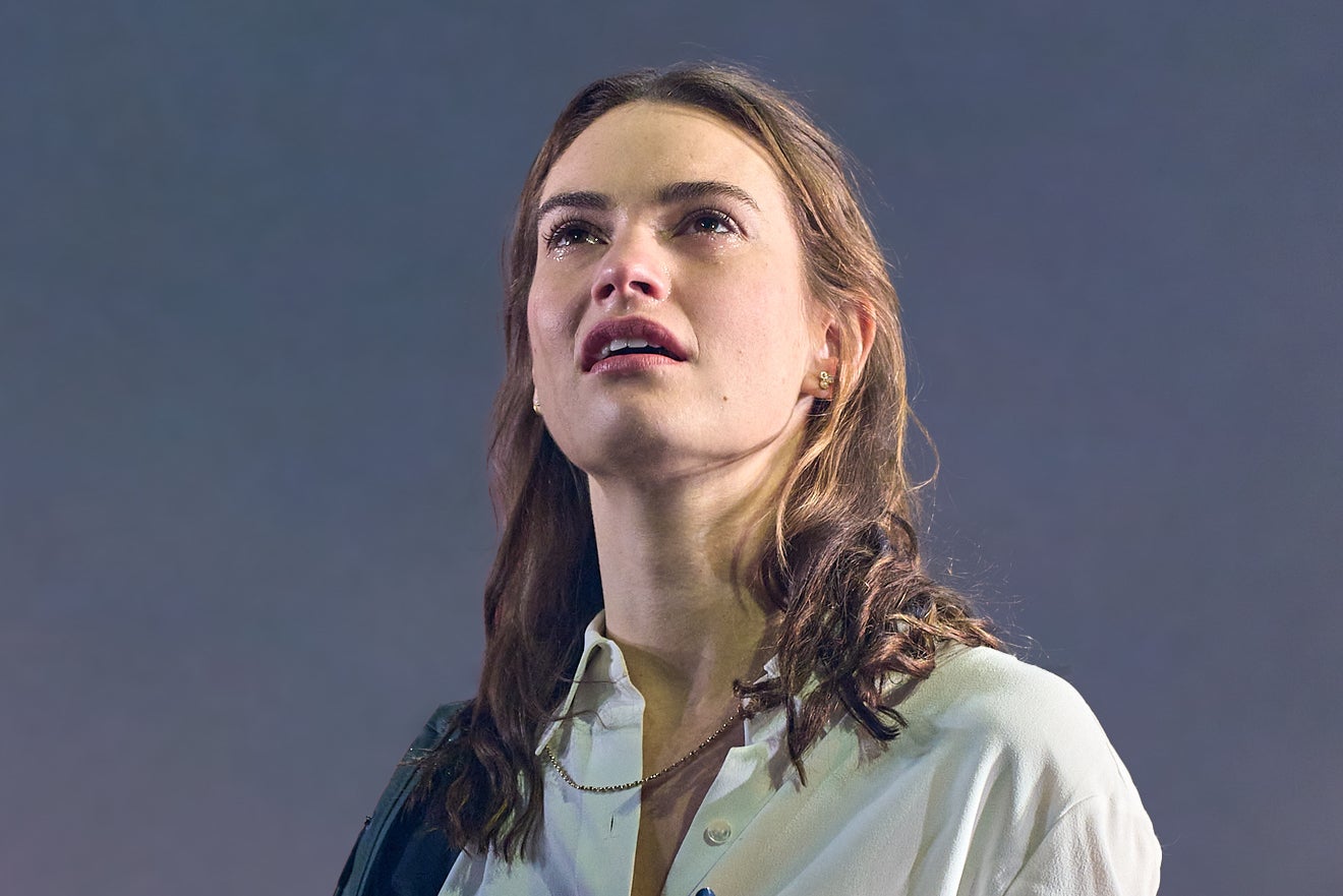 Posh, fragile chaos: Lily James in ‘Lyonesse’ at the Harold Pinter Theatre