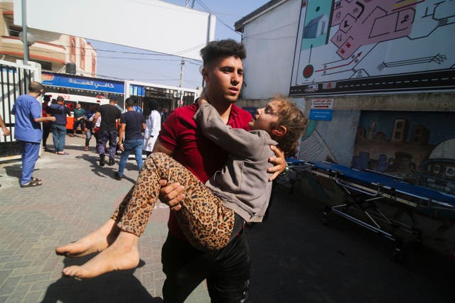 Prime Minister Rishi Sunak said UK Border Force teams were in place to assist British nationals to leave Gaza through the Rafah crossing (Hatem Ali/AP)