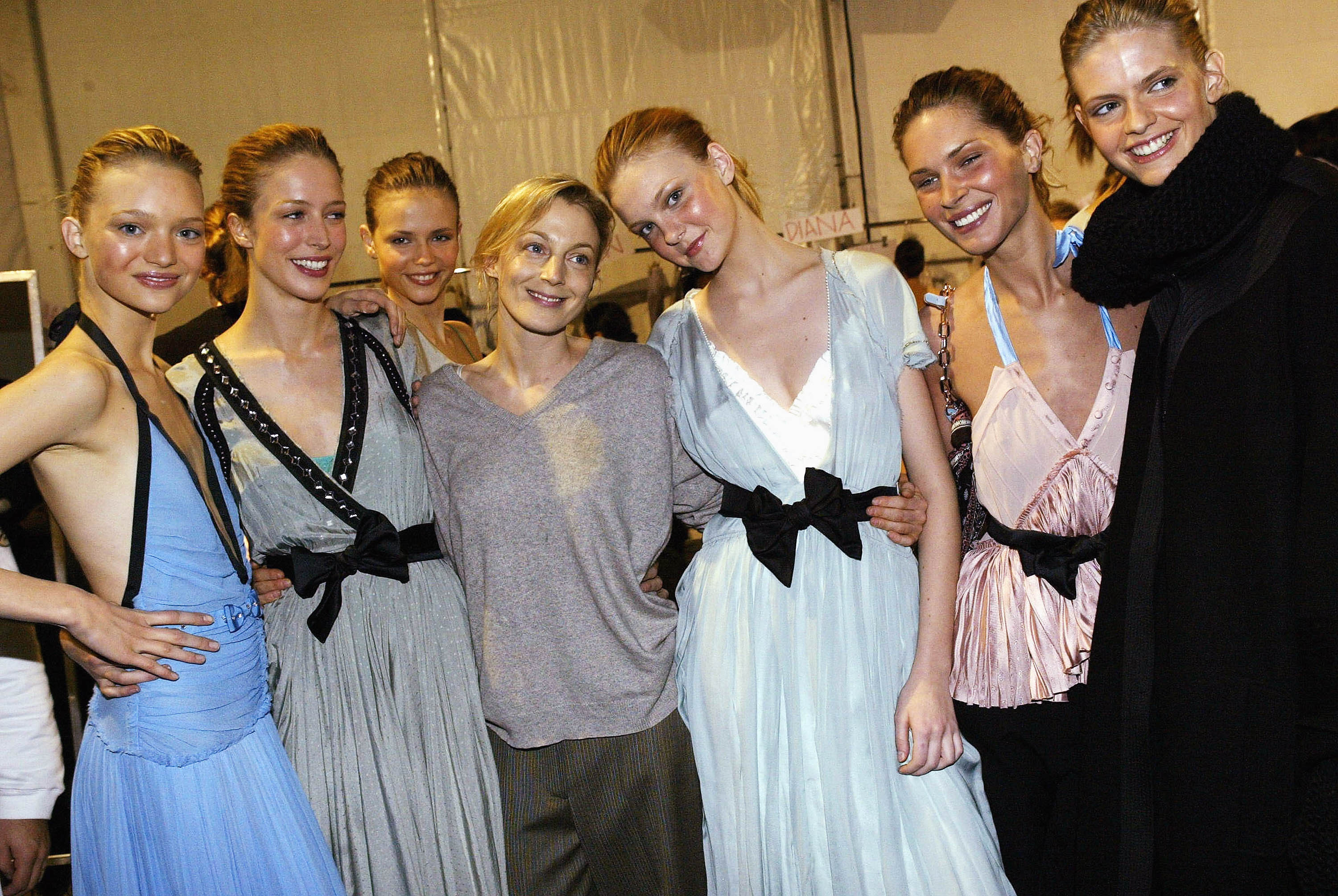 Philo with the models from her Chloe ready-to-wear collection in 2005