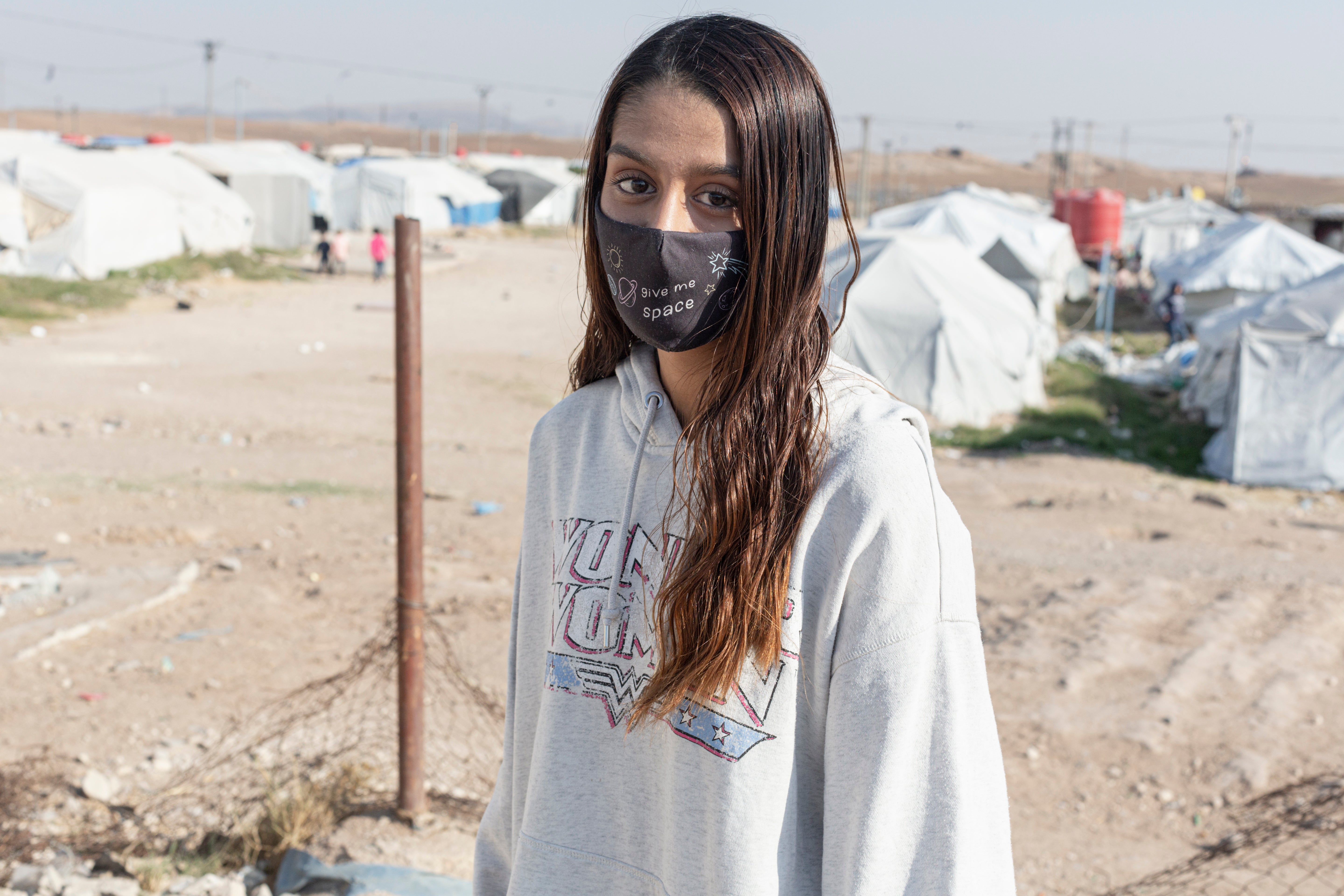 Shamima Begum pictured at Roj detention camp in Syria after she was found by a Times journalist in 2021