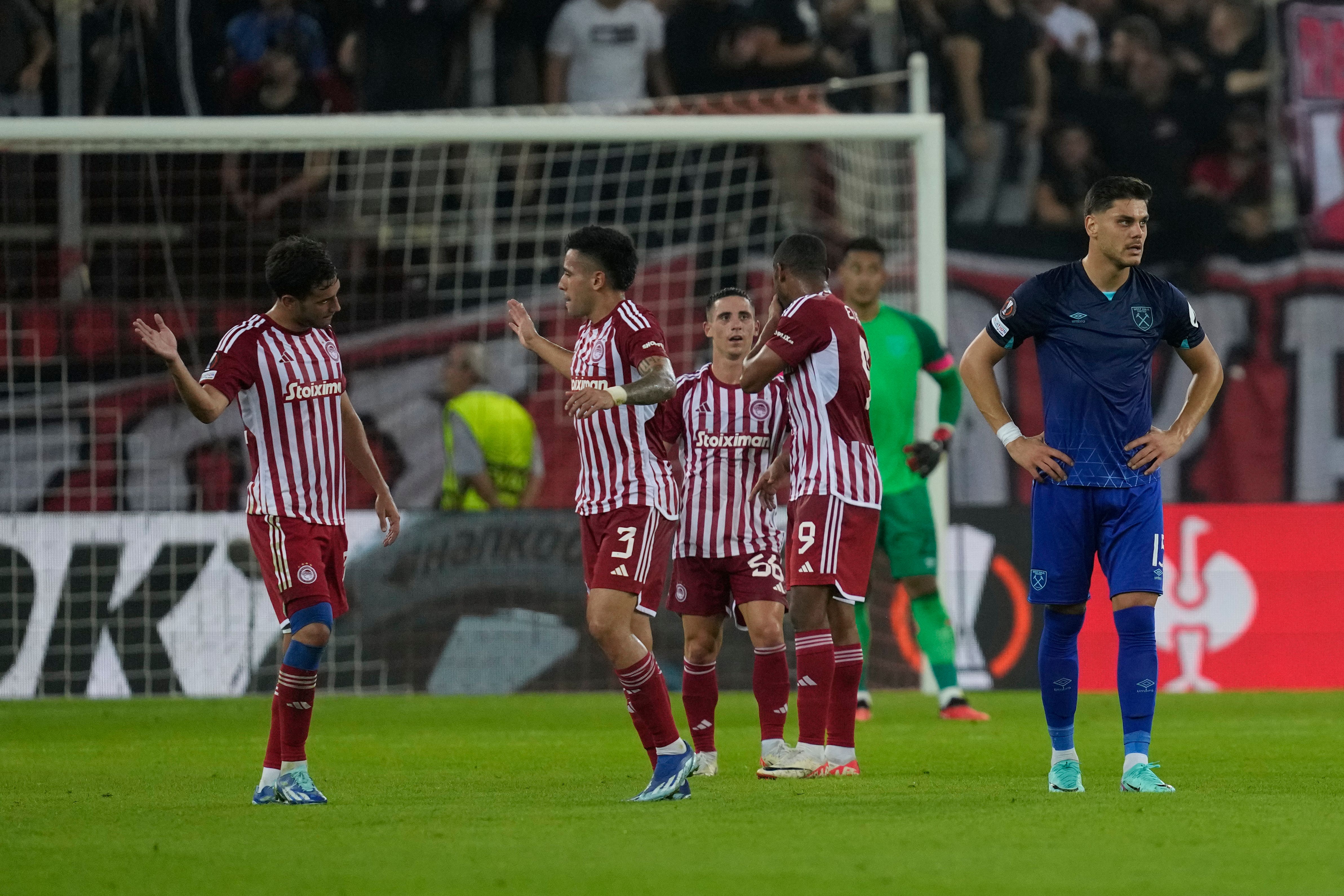 West Ham slipped to defeat against Olympiacos (Thanassis Stavrakis/AP)