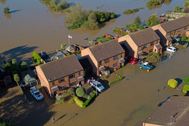 Retford in Nottinghamshire was flooded after Storm Babet battered the UK (Joe Giddens/PA)