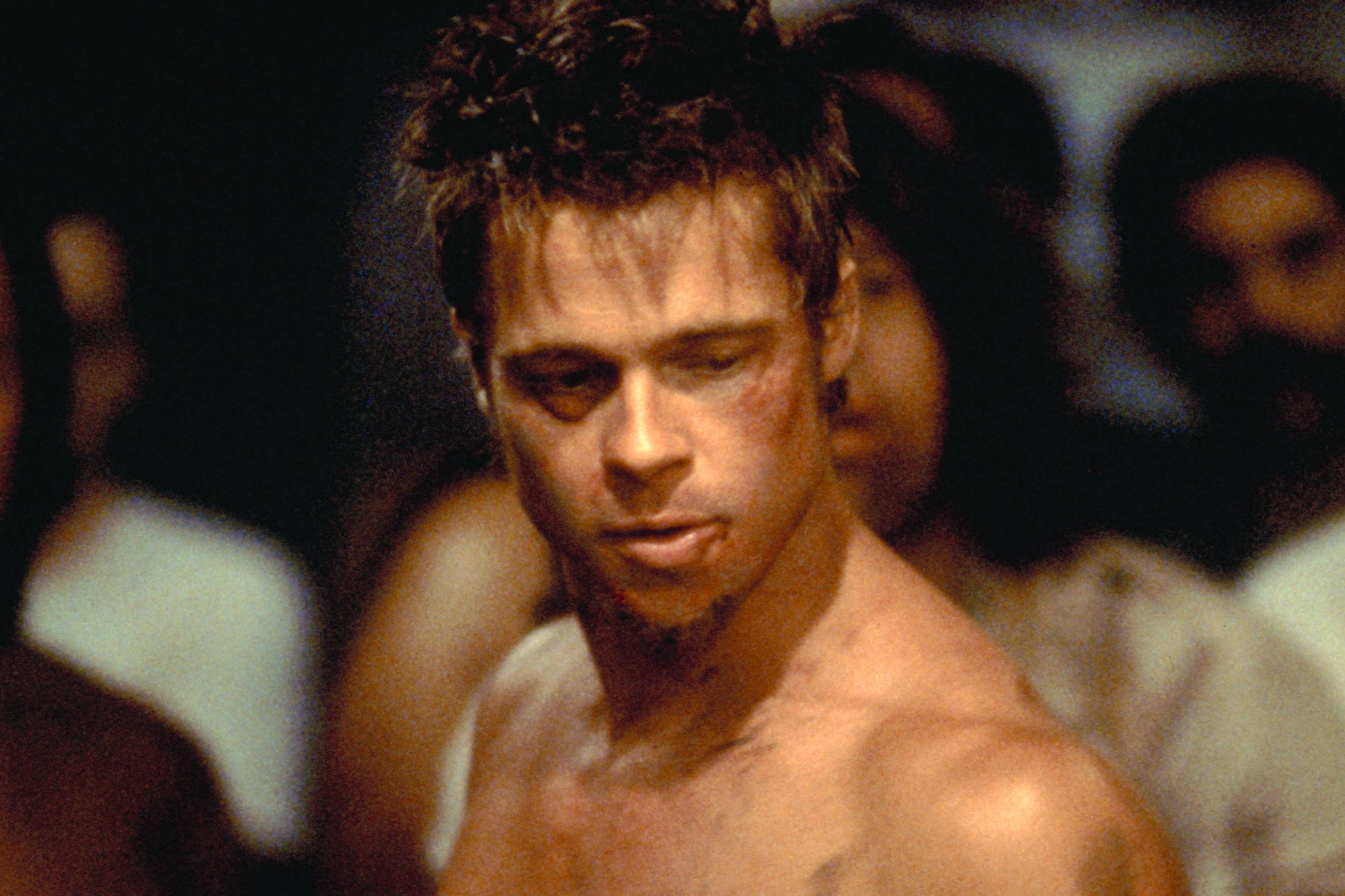 No shirt, all hurt: Brad Pitt in ‘Fight Club’