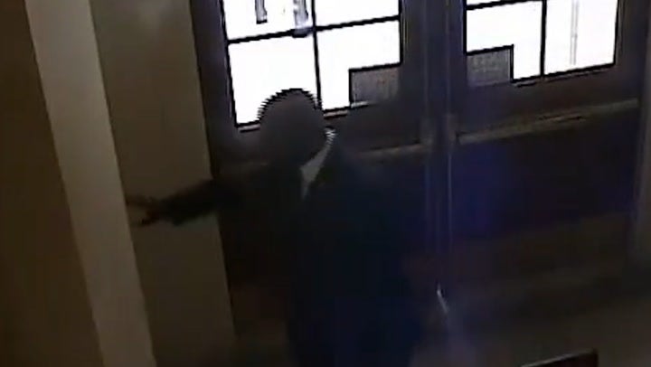 CCTV shows Jamaal Bowman pulling fire alarm in the Capitol