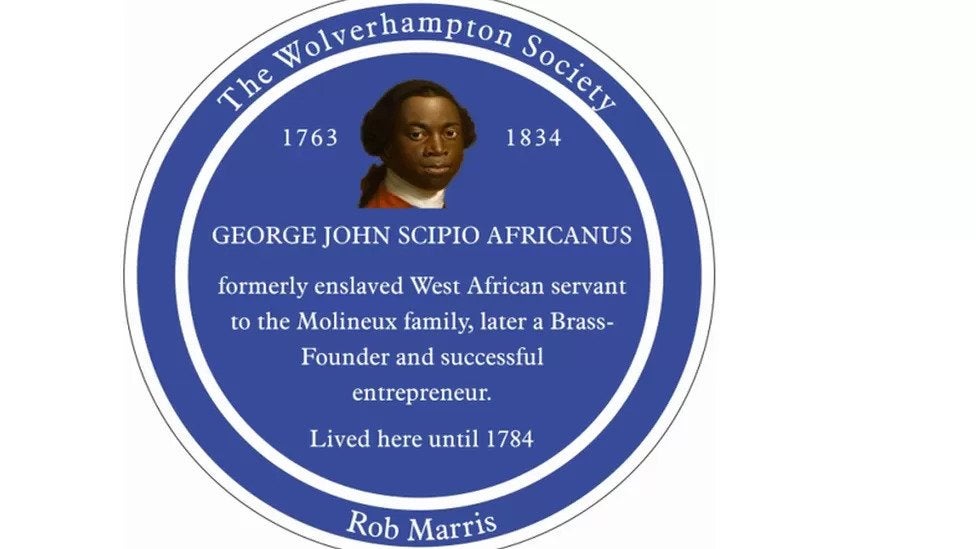 Wolverhampton’s mayor unveiled the plaque at a history fair at Molineux House on Saturday