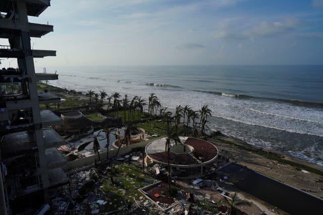 <p>A view of the damage caused by Hurricane Otis</p>