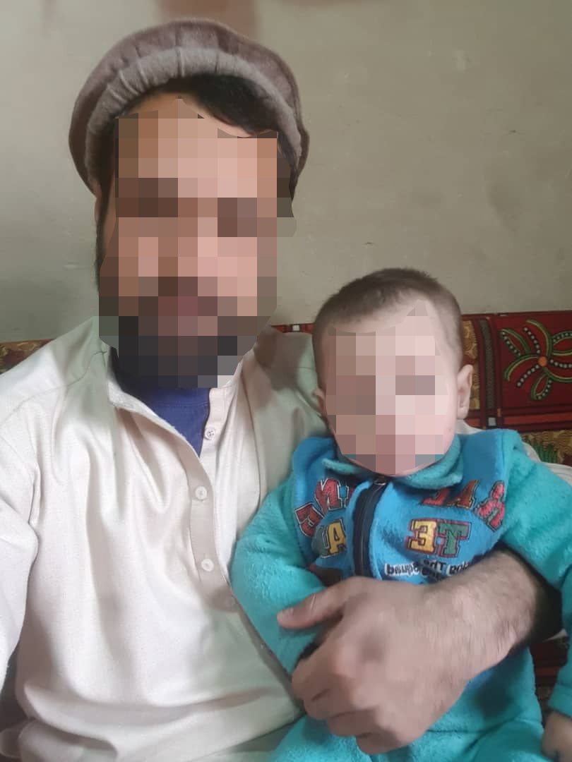 Relatives said 333 sniper Walid (left) was killed by the Taliban shortly after the fall of Kabul. His face, and that of his son, have been blurred to protect his family in Afghanistan.