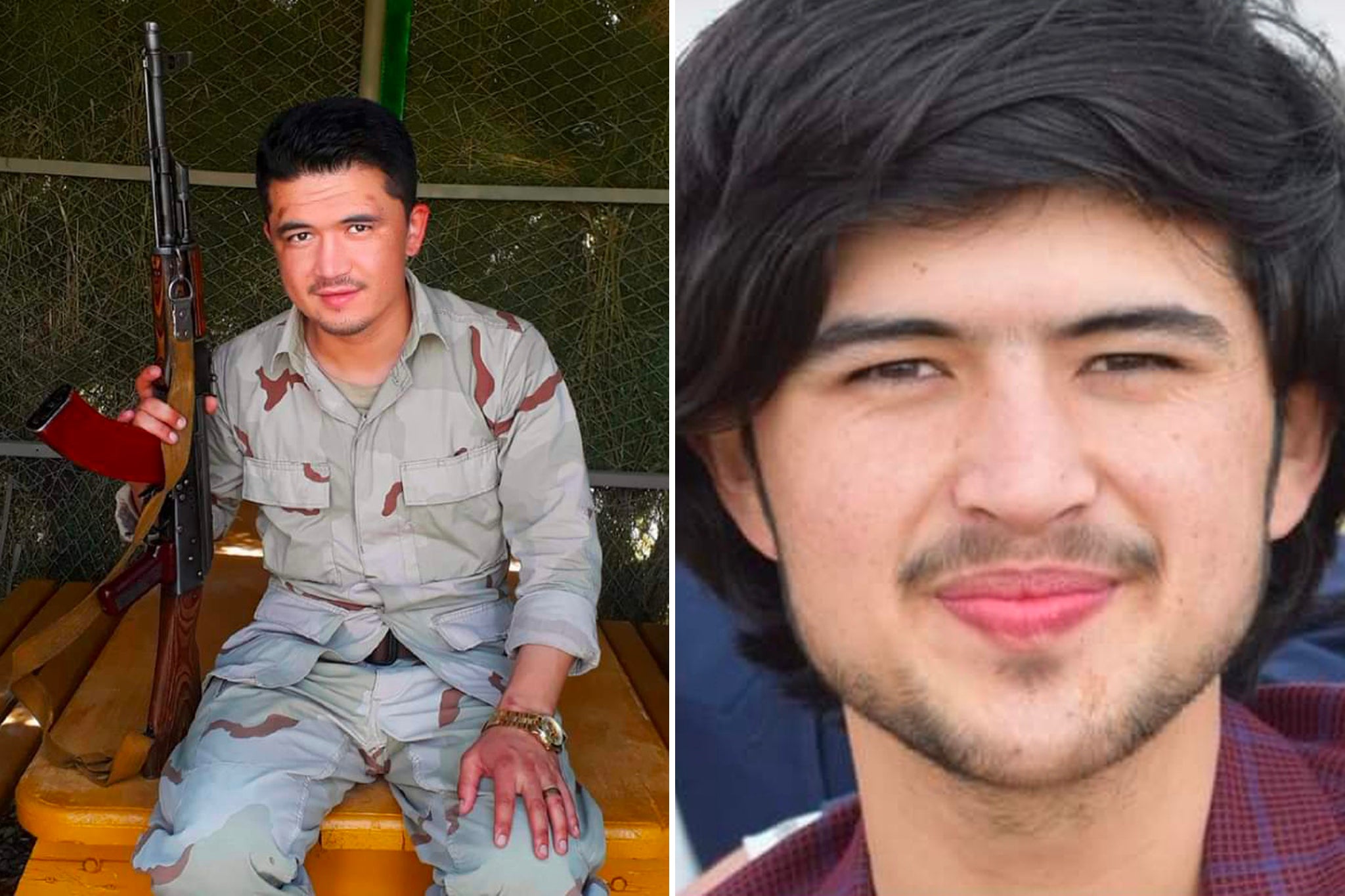 Mohammad Qoyash (left) was killed along with his brother Khair (right) as they fled Afghanistan