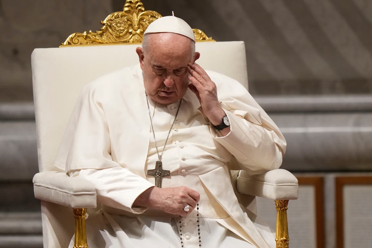 Pope Francis prays for a world in 'a dark hour' and danger from 'folly' of war