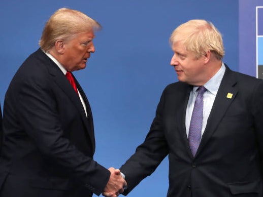 Donald Trump with Boris Johnson when tthey were both still world leaders