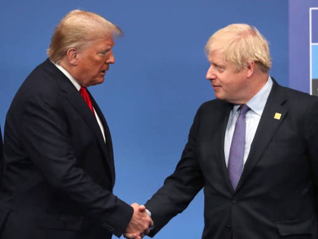 <p>Mr Trump and Mr Johnson </p>