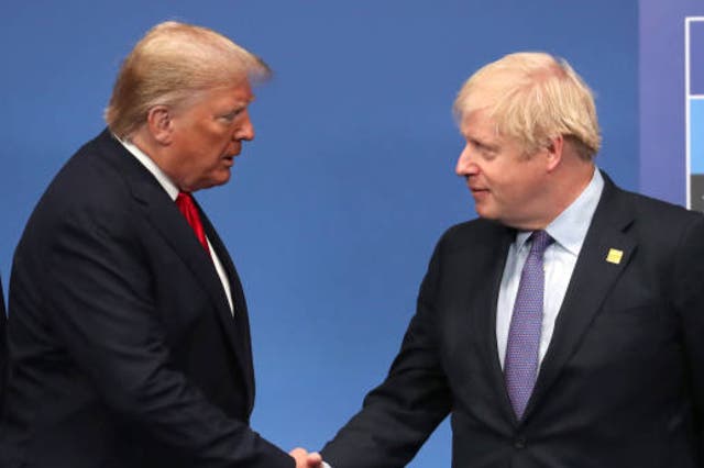 <p>Mr Trump and Mr Johnson </p>