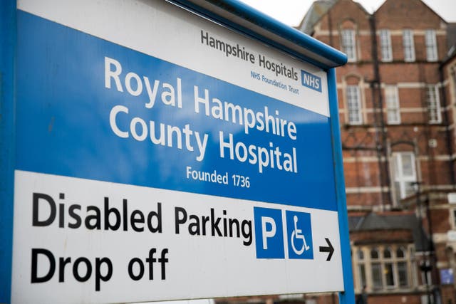 The Royal Hampshire County Hospital in Winchester (Andrew Matthews/PA)