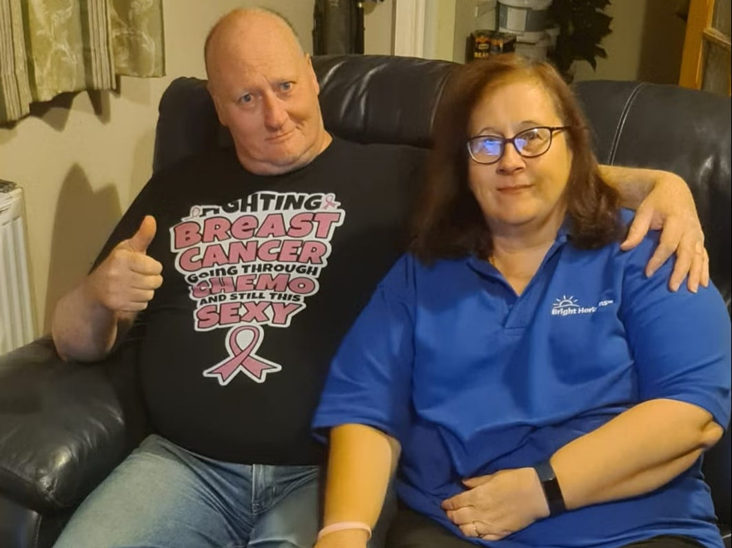 Keith and his wife Tracey Parker, who also had breast cancer