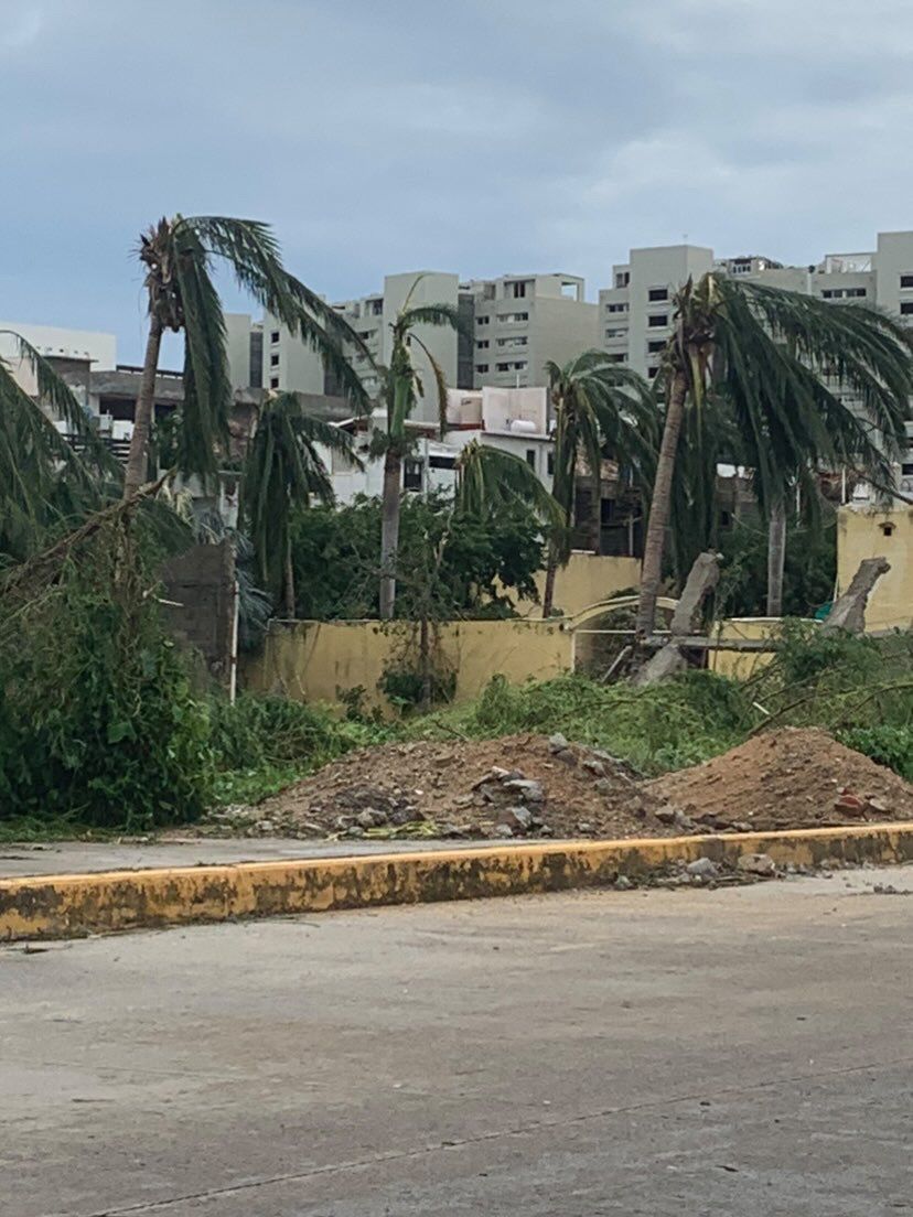 The surroundings of the Vidanta Acapulco Hotel in Mexico after the passage of hurricane Otis.