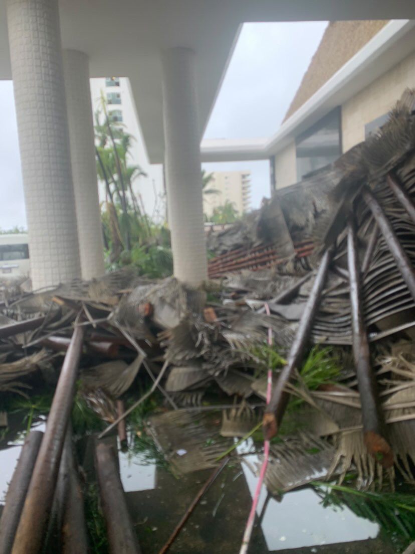 The lobby of the Vidanta Acapulco Hotel on Thursday, October 26, after hurricane Otis passed through the city of Acapulc...