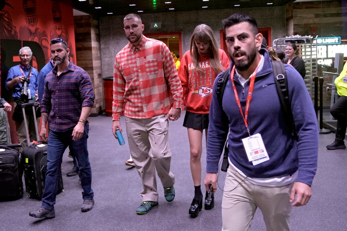 There’s been a Travis Kelce sighting at the World Series. No sign of Taylor Swift, though
