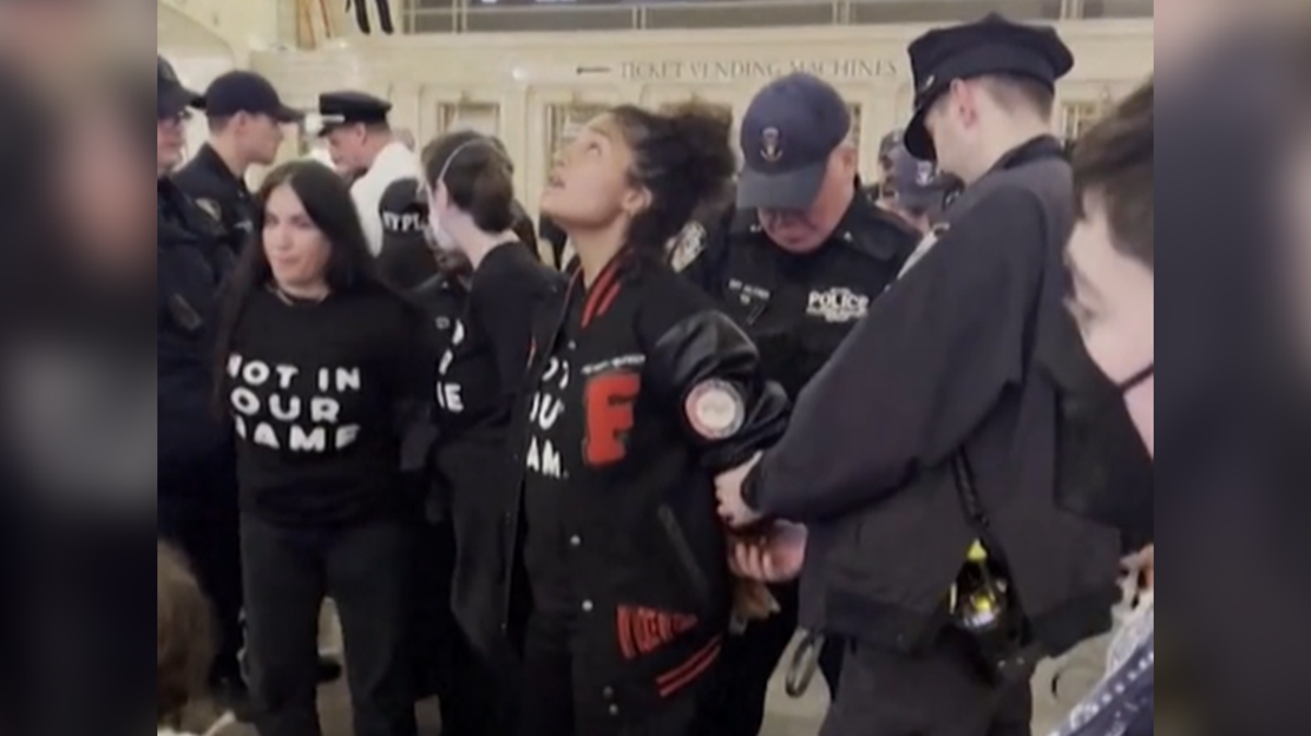 Pose star Indya Moore detained as protesters flood Grand Central calling for Israel-Hamas ceasefire