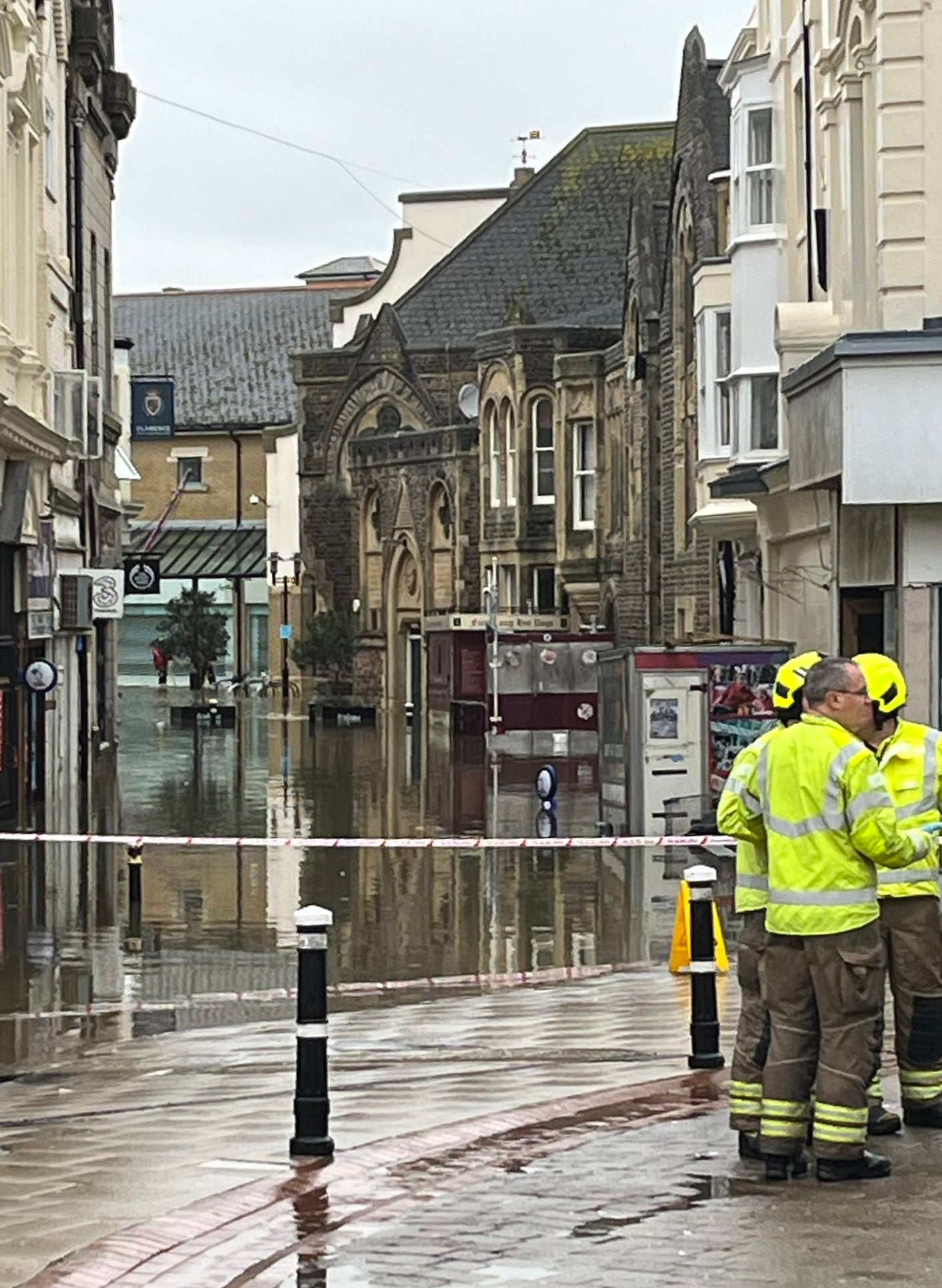 Emergency services were called in to deal with the flooding in Hastings
