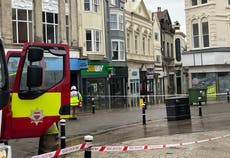 Shopping centre evacuated due to flooding as Met Office issues weekend weather warnings