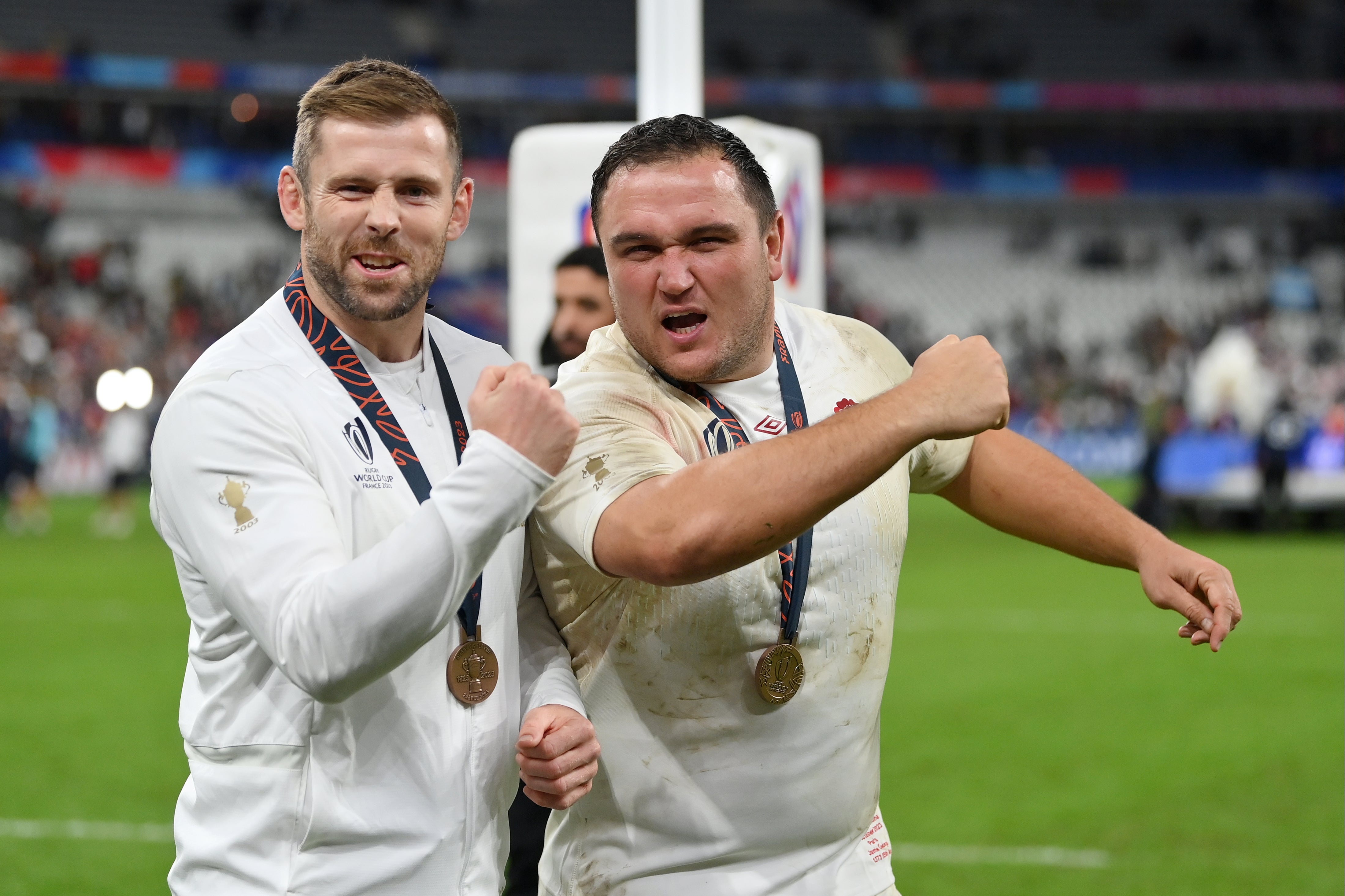 <p>Jamie George (right) believes England are in a good place moving forward </p>