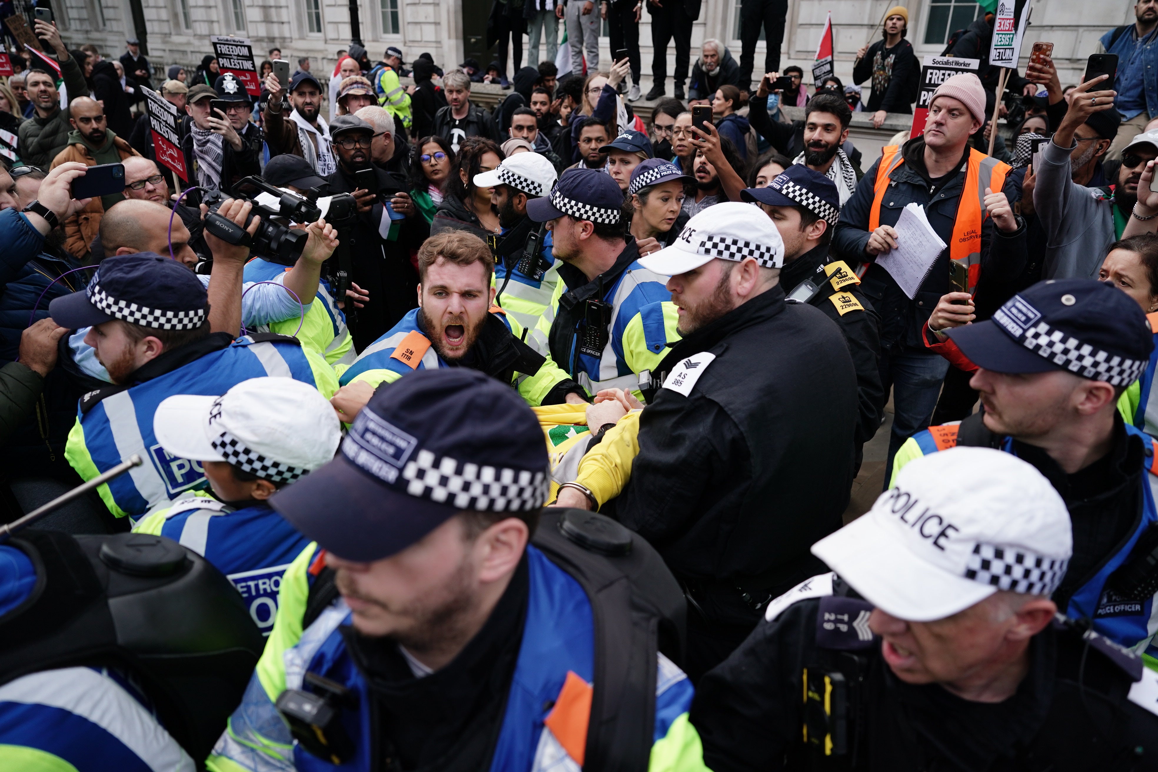 Clashes broke out between rival supporters and the police during a demonstration last month