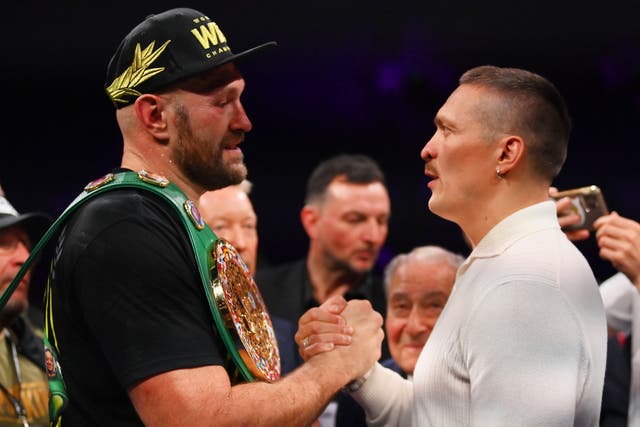 <p>Tyson Fury (left) and Oleksandr Usyk could meet early next year </p>