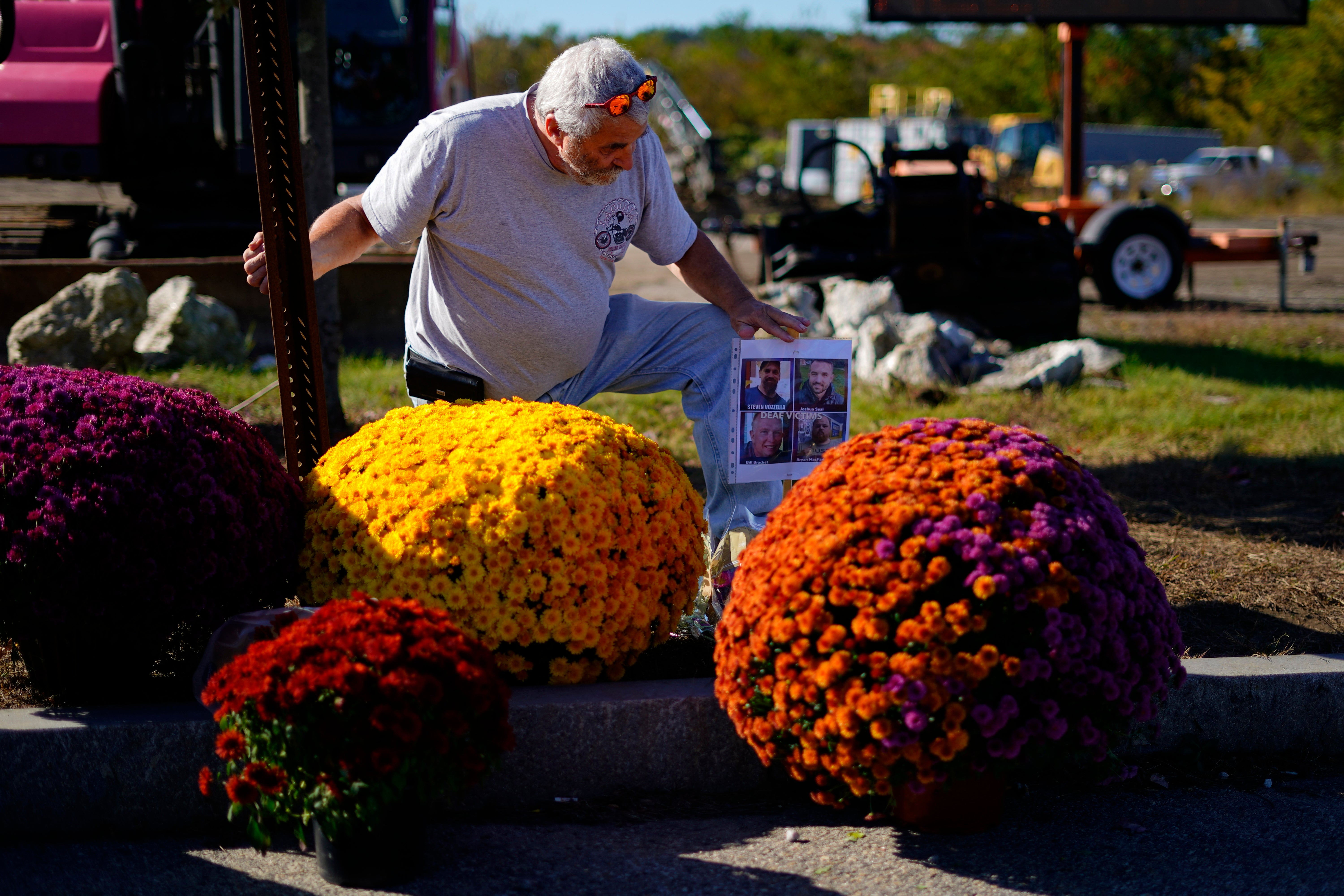 Memorials throughout Lewiston were growing with cards, prayers, flowers, crosses and other touching items