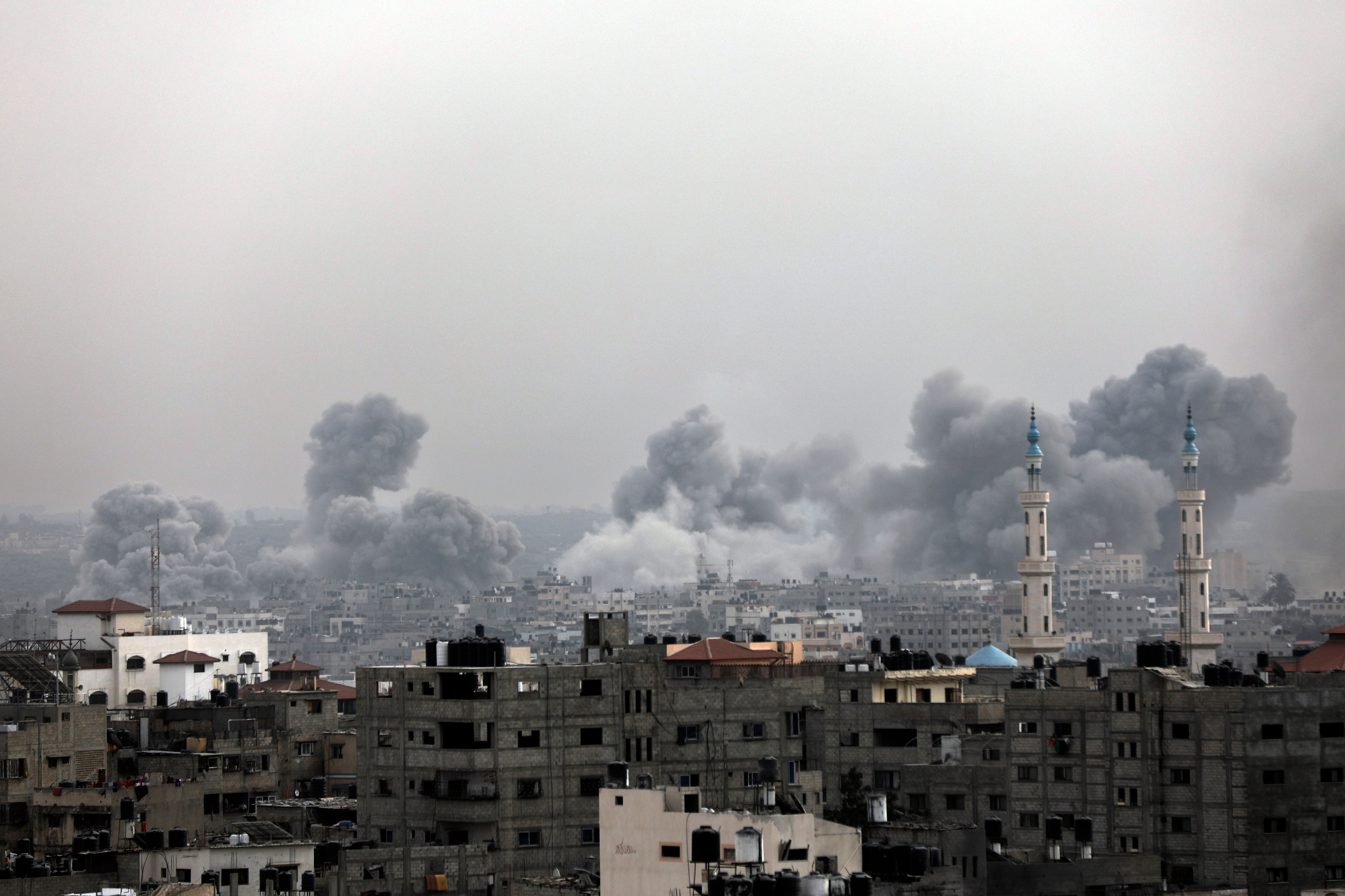 Smoke rises following Israeli bombardment on Gaza City