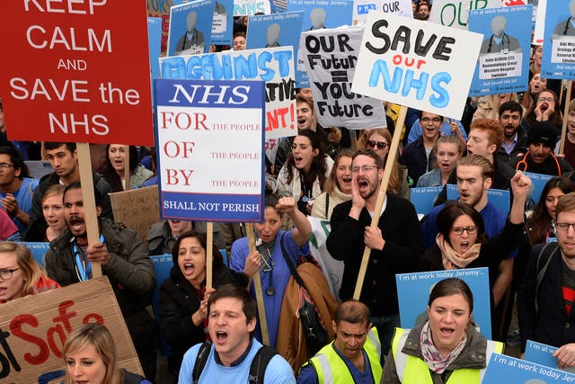 <p>'Let's Save the NHS' rally and protest march by junior doctors in London</p>