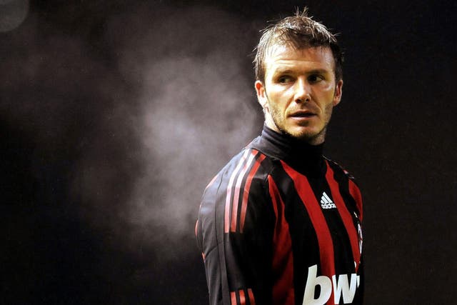 David Beckham joined AC Milan on loan from MLS club LA Galaxy on October 30, 2008 (Owen Humphreys/PA)