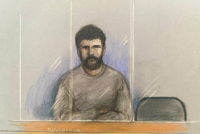 <p>Joshua Bowles pictured in the dock at the Old Bailey </p>