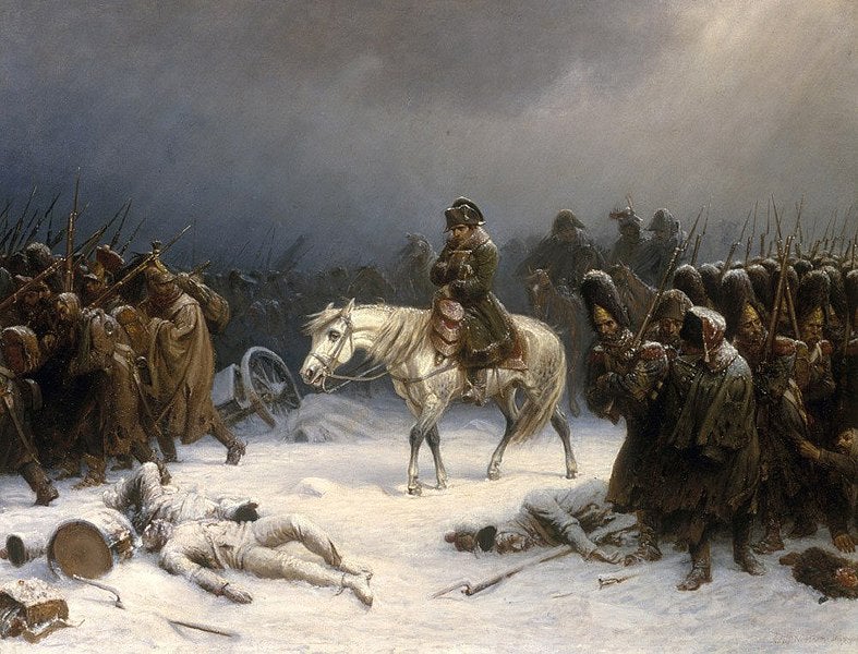 German painter Adolph Northen’s depiction of Napoleon retreating from Moscow