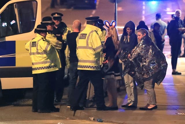 <p>Police responding after the attack at the Manchester Arena</p>