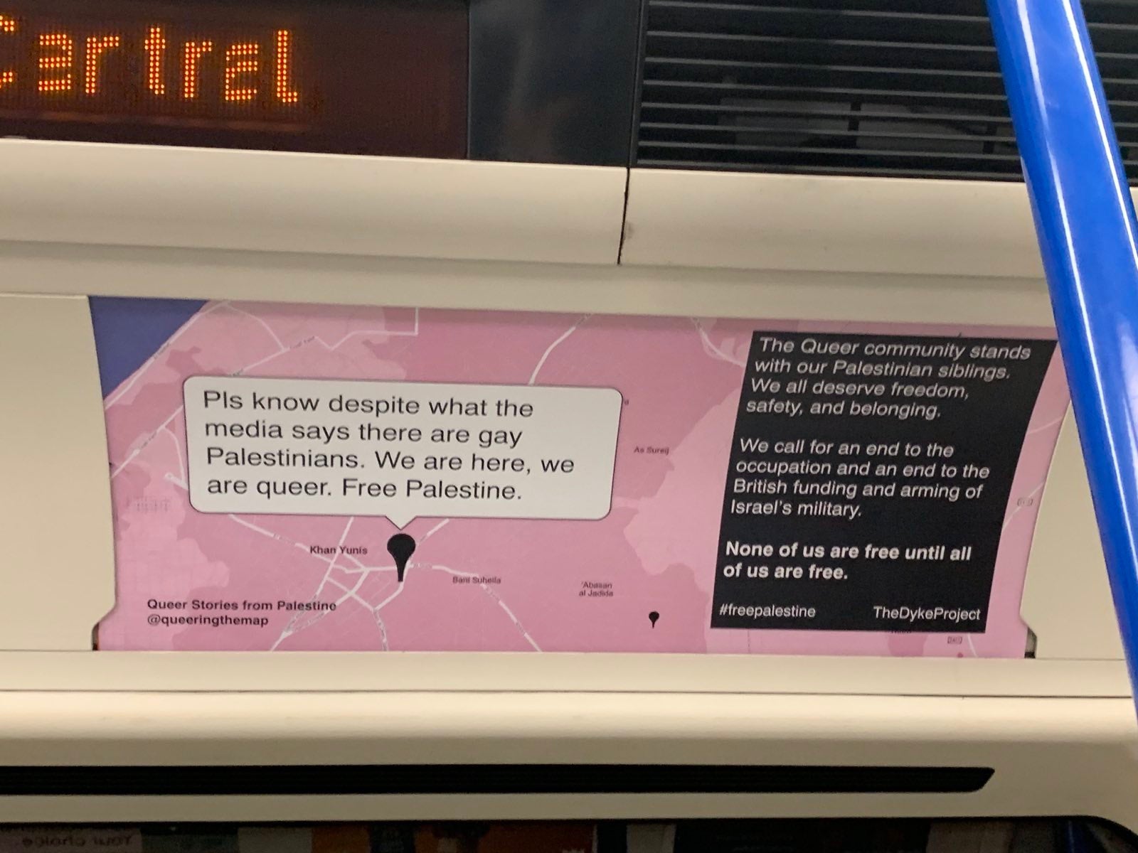The Dyke Group hacked over a hundred posters across tubes and bus stops in London