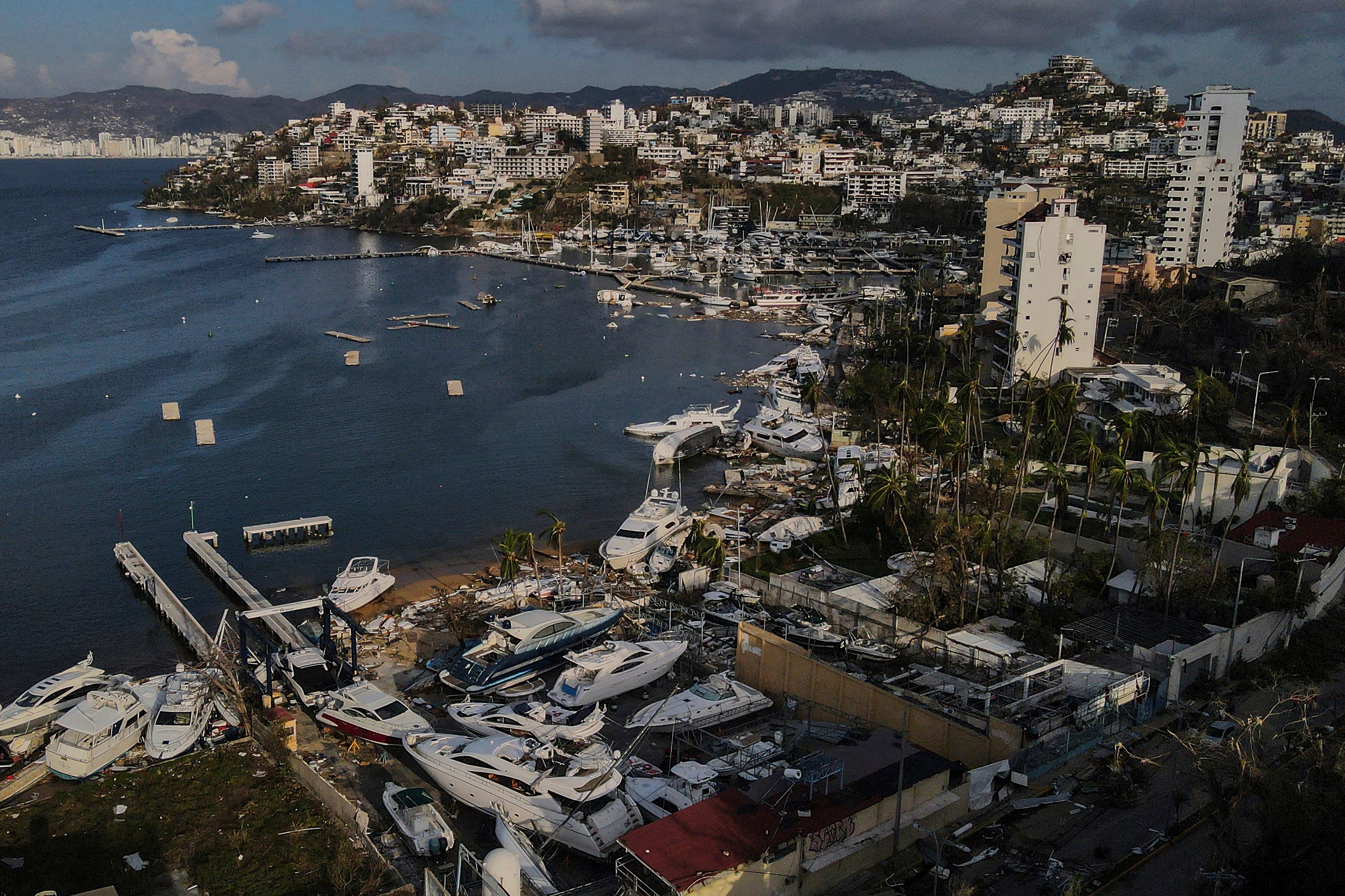 Acapulco’s beach area suffered massive damage from Category 5 Hurricane Otis