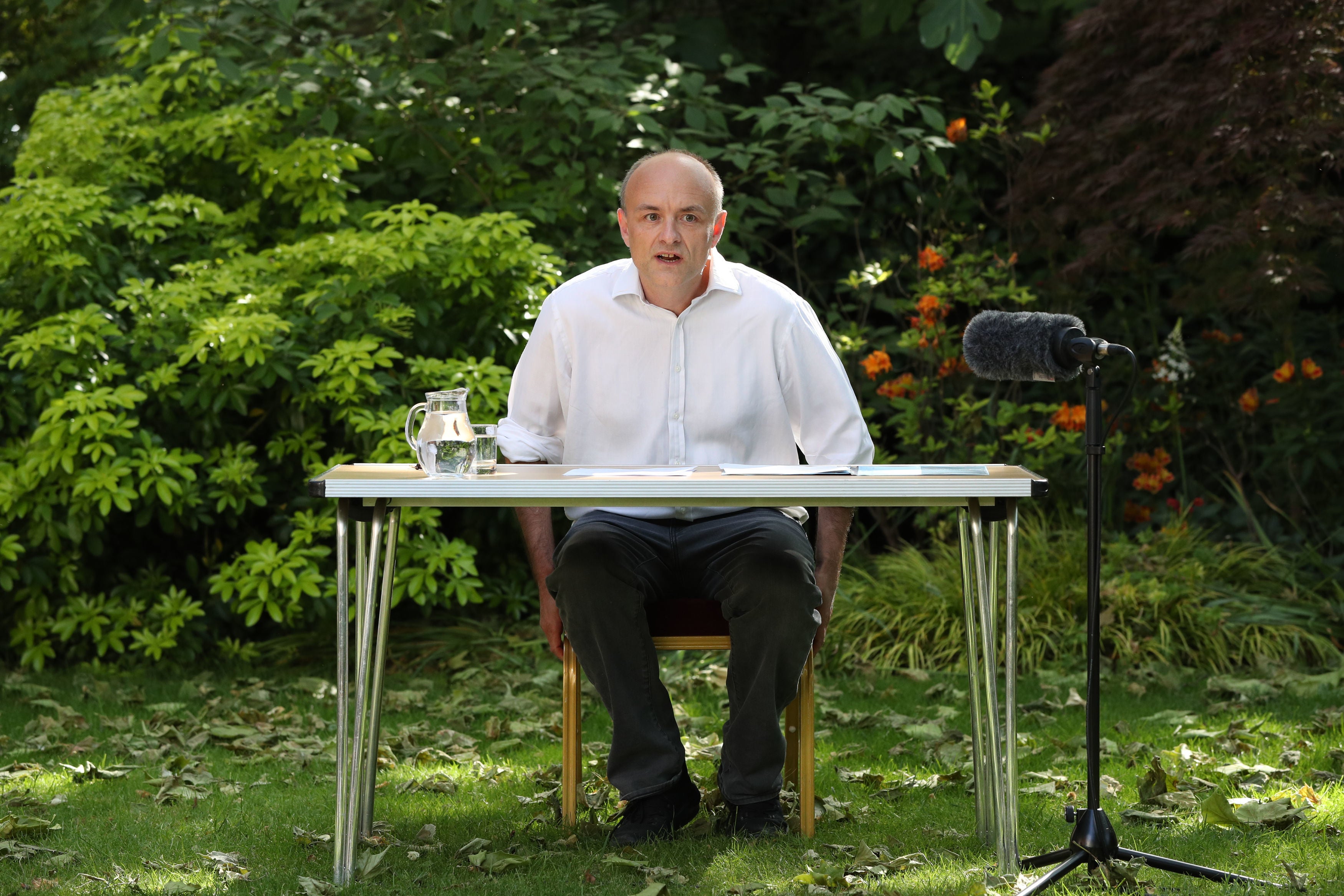 Dominic Cummings speaks from the Downing Street Rose Garden on 25 May 2020