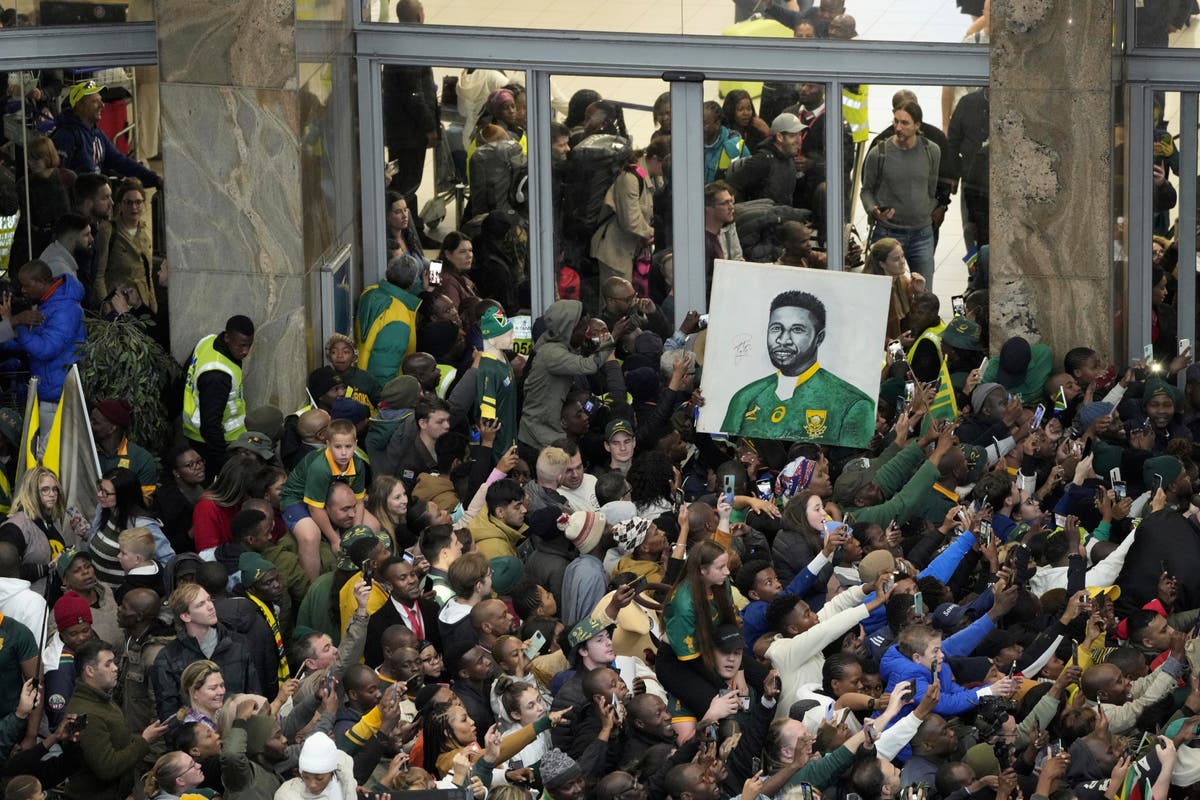 Victorious Springboks arrive back to a heroes' welcome in South Africa