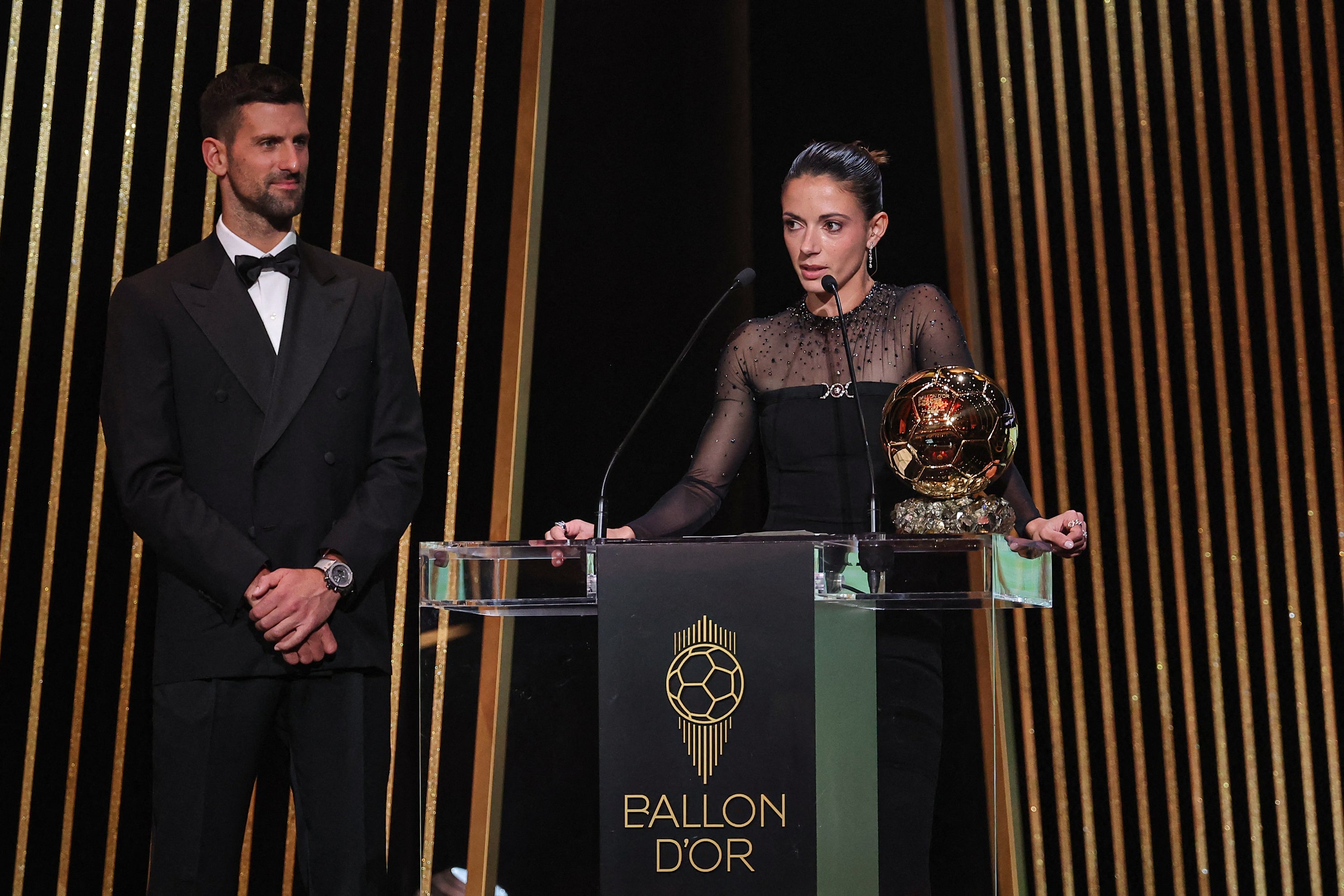 Novak Djokovic presented the Ballon d’Or Feminin to Aitana Bonmati