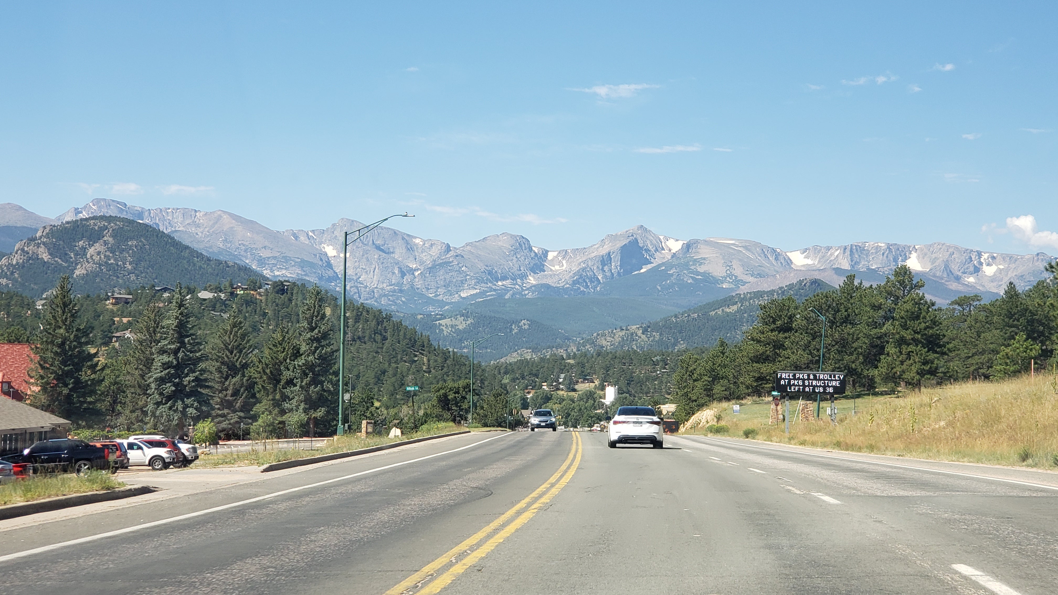 The scenic drive into Rocky Mountain National Park